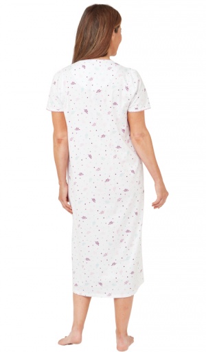 Marlon Spot & Leaf Short Sleeve Cotton Nightdress